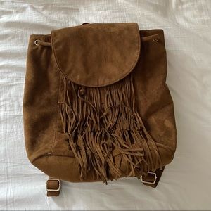 Suede fringe backpack